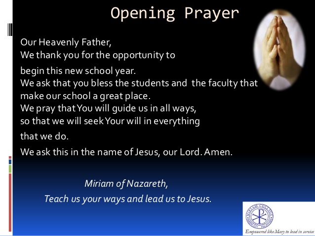 Sample Opening Prayer In A School Program - voperarc
